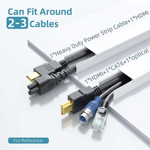 Delamu Cord Cover Kit, 157in Cable Cover Channel, Paintable Cord Concealer - Picture 3 of 11